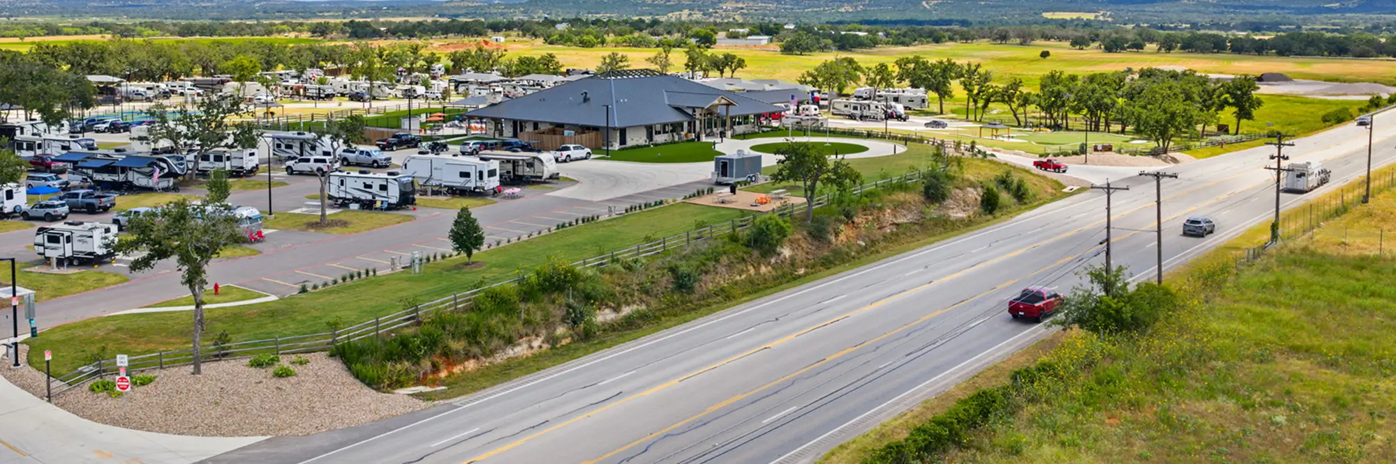 Aerial view of Fredericksburg, Texas