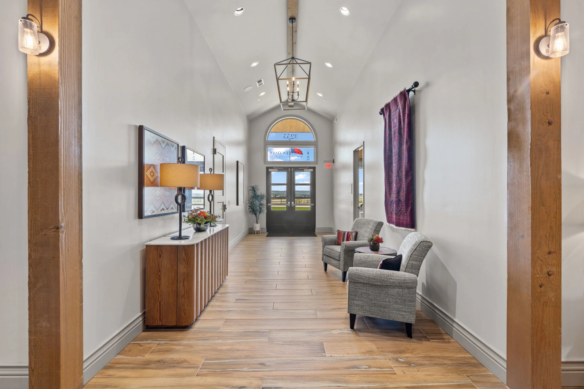 Clubhouse entry hall with seating