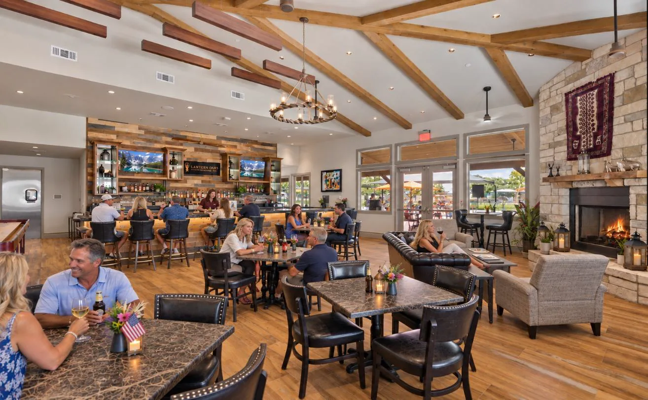 Guests relaxing in the clubhouse lounge